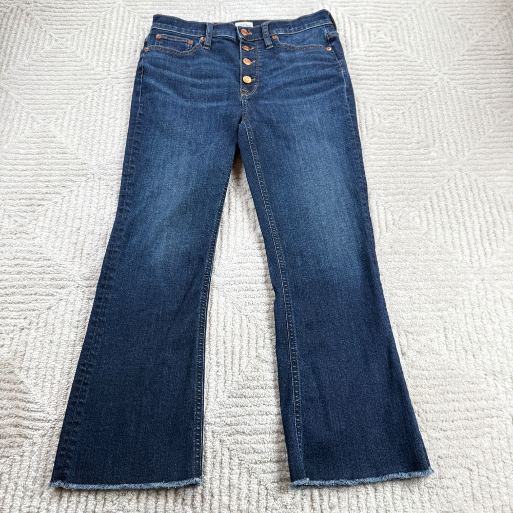 J Crew Billie Demi Boot Crop Jeans Womens
28 Blue High Rise Button Fly AB376